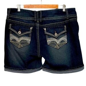 Apollo Jeans Dark Blue Wash Denim stretch Jorts Jean Shorts Size 17/18